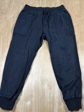 James Perse Standard Mens Drawstring Jogger Sweatpants Black Cotton Size 3